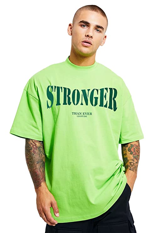 Men’s Oversized Cottonblend Round Neck T-Shirt – Yoya