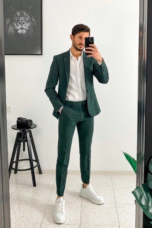 Green colour pant on sale coat