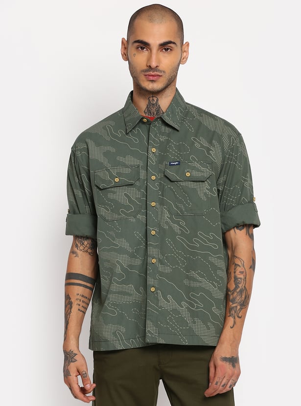 Printed Relaxed Fit Overshirt For Men – Yoya