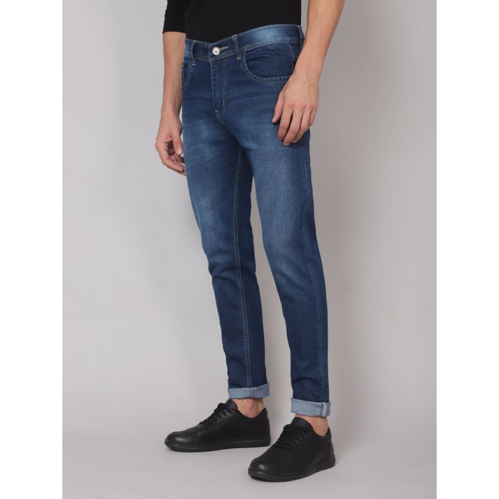 Space Blue Stone Washed Jeans For Men – Yoya