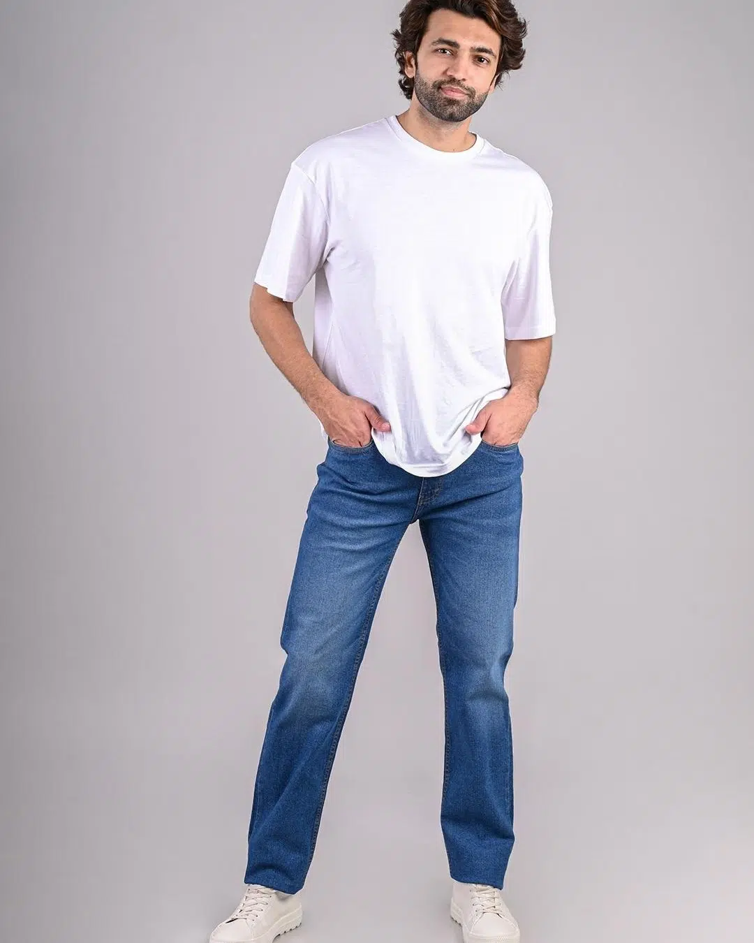 Blue Washed Regular Fit Jeans For Men – Yoya