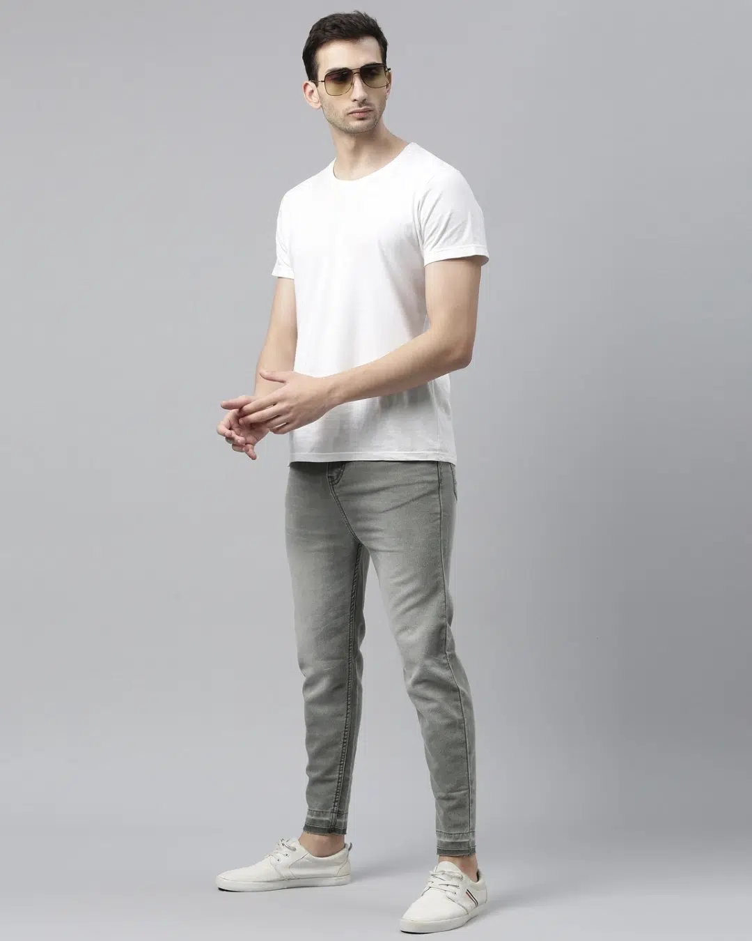 Grey Slim Fit Mid-Rise Jeans For Men – Yoya