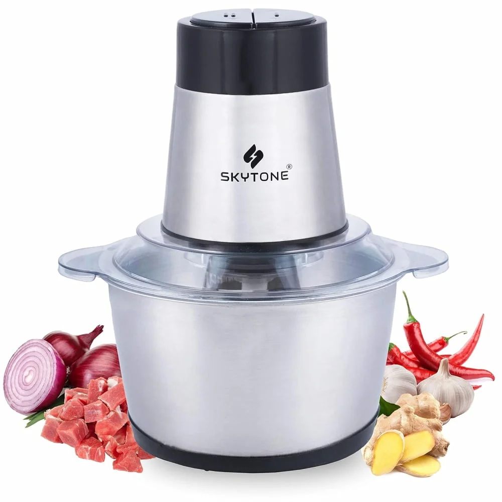 Stainless Steel Electric Meat Grinders with Bowl 700W Heavy for Kitchen Food Chopper, Meat, Vegetables, Onion, Garlic Slicer Dicer, Fruit & Nuts Blender