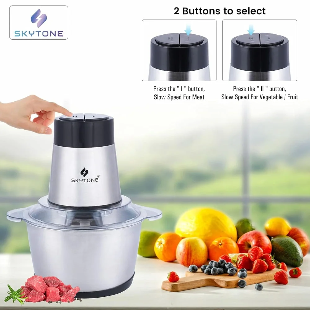 Stainless Steel Electric Meat Grinders with Bowl 700W Heavy for Kitchen Food Chopper, Meat, Vegetables, Onion, Garlic Slicer Dicer, Fruit & Nuts Blender - Image 4