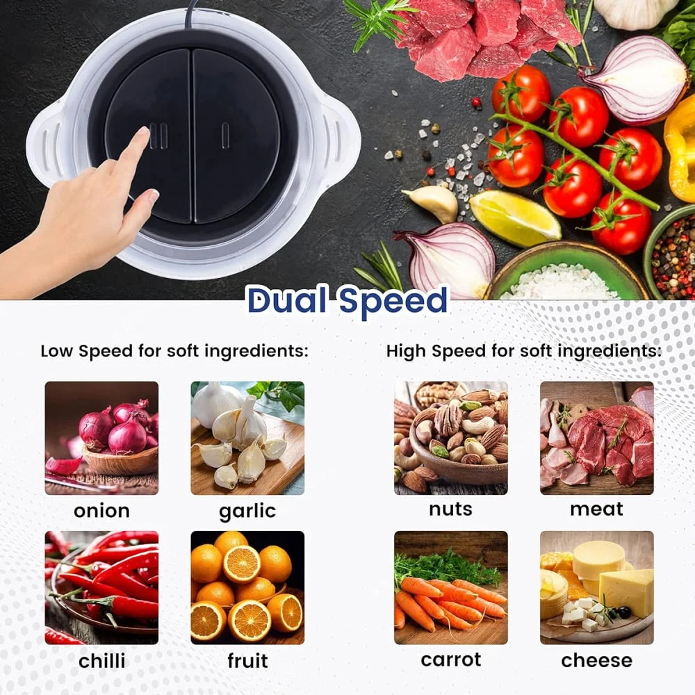 Stainless Steel Electric Meat Grinders with Bowl 700W Heavy for Kitchen Food Chopper, Meat, Vegetables, Onion, Garlic Slicer Dicer, Fruit & Nuts Blender - Image 6